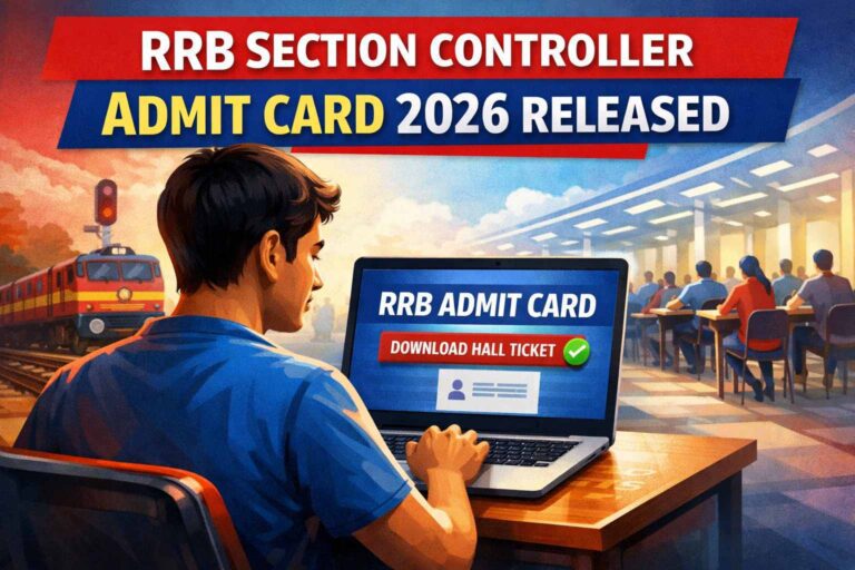 RRB Section Controller Admit Card 2026 download official hall ticket for railway exam